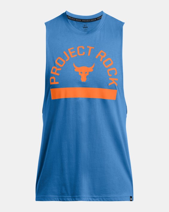 Men's Project Rock Payoff Graphic Sleeveless in Blue image number 2